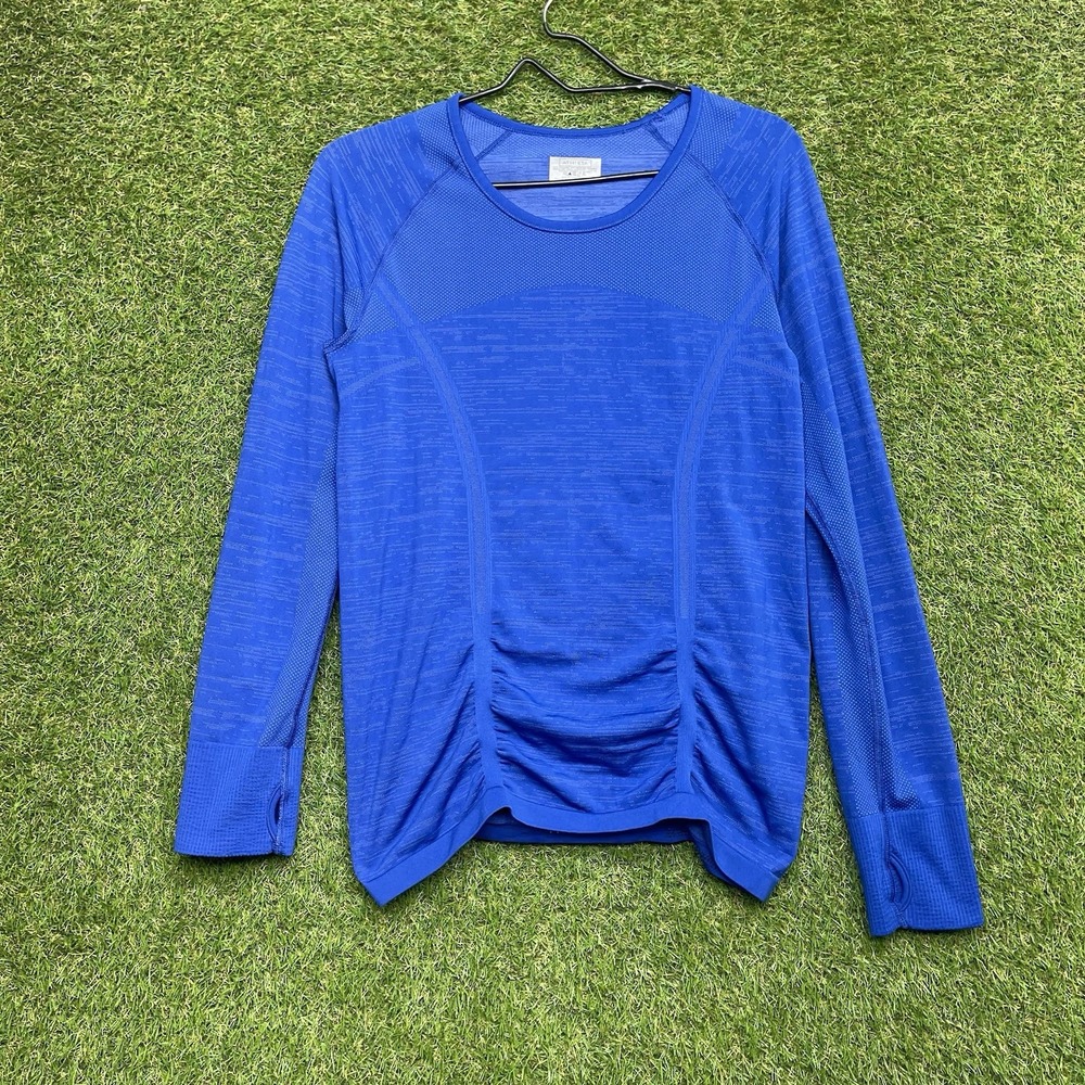 Athleta Gym Shirt Womens Large Fastest Track Long Sleeve Performance Thumbhole